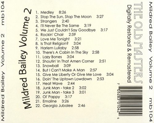 Mildred Bailey - Band Vocalist Vol. 2 (Remastered) (1994)