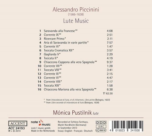 Mónica Pustilnik - Alessandro Piccinini: Lute Music (2014) CD-Rip
