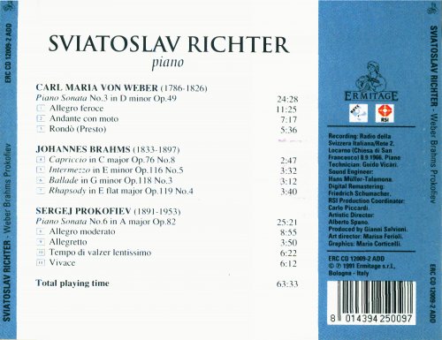 Sviatoslav Richter - Piano: Weber, Brahms, Prokofiev (1991)