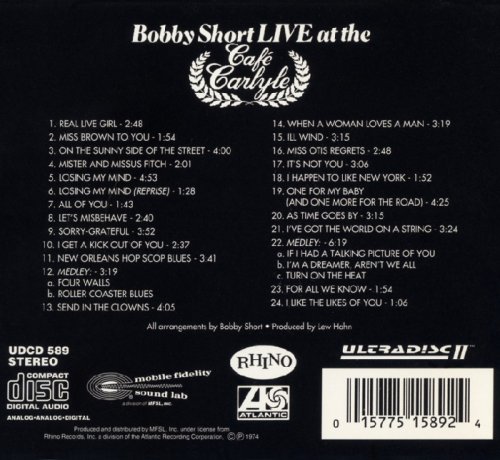 Bobby Short - Live At The Cafe Carlyle (1974) [1994]