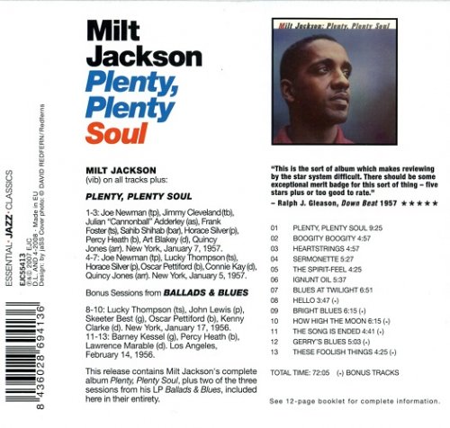 Milt Jackson - Plenty, Plenty Soul (1957/2007) CD-Rip