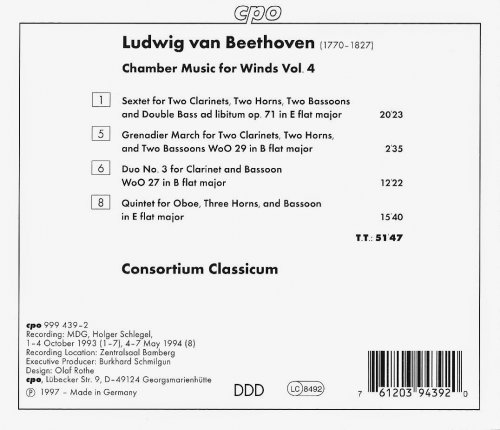 Consortium Classicum - Beethoven: Chamber Music for Winds Vol. 4 (1997) CD-Rip