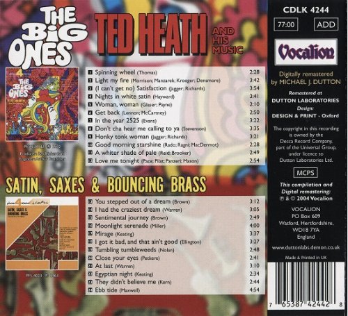 Ted Heath - The Big Ones `70 / Satin, Saxes & Bouncing Brass `63 (2004) CD-Rip