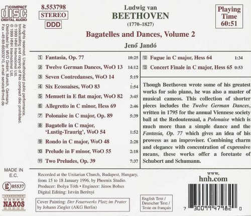 Jenö Jandó - Beethoven: Bagatelles and Dances, Vol. 2 (1999)
