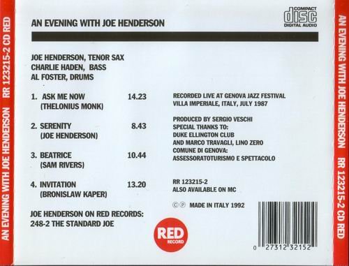 Joe Henderson - An Evening with Joe Henderson (1992)