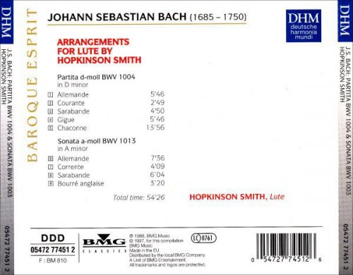 Hopkinson Smith - Bach: Partita, BWV 1004; Sonata, BWV 1013 (Lute Transcriptions) (1997)