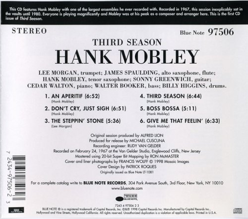 Hank Mobley - Third Season (1967) [1998] mp3