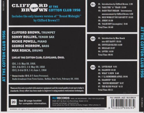 Clifford Brown - At The Cotton Club 1956 [Box set] (2011)