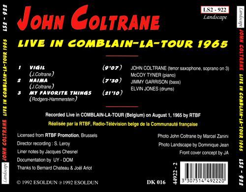 John Coltrane - Live in Comblain-la-Tour 1965 (1992)
