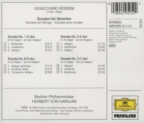 Beliner Philharmoniker, Herbert von Karajan - Rossini: Sonatas for Strings (1969)