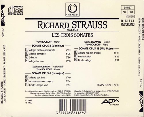 Yury Boukoff, Mark Dobrinsky, Rasma Lielmane - Strauss: Les Trois Sonates (1990)