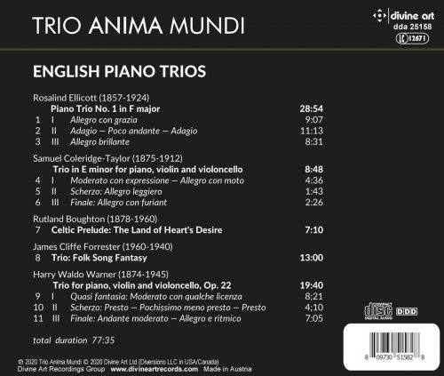 Trio Anima Mundi - English Piano Trios (2020) [Hi-Res]