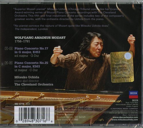Cleveland Orchestra and Mitsuko Uchida - Mozart: Piano Concertos No. 17, K. 453 & No. 25, K. 503 (Live) (2016) [Hi-Res]