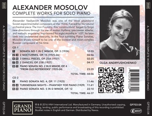 Olga Andryushchenko - Mosolov: Complete Works for Solo Piano (2016) [Hi-Res]