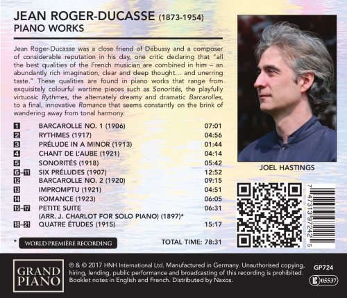 Joel Hastings - Jean Roger-Ducasse: Piano Works (2017) [Hi-Res]