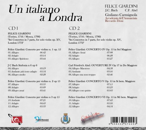 Giuliano Carmignola, Riccardo Doni, Accademia dell'Annunciata - Un Italiano a Londra (2017)