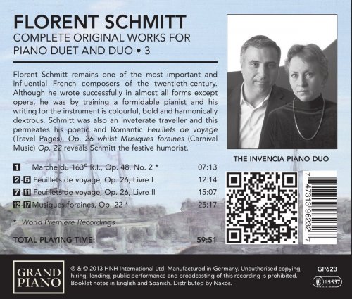 The Invencia Piano Duo - Florent Schmitt: Complete Original Works for Piano Duet and Duo 3 (2013) [Hi-Res]