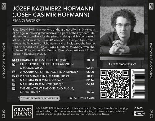 Artem Yasynskyy - Hofmann: Piano Works (2015) [Hi-Res]