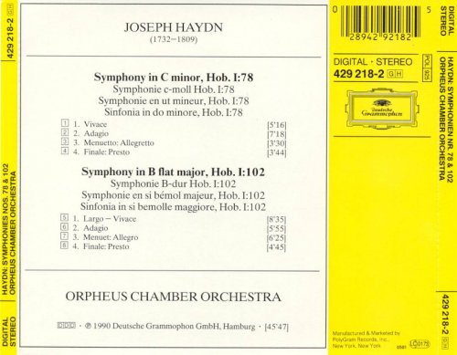 Orpheus Chamber Orchestra - Haydn: Symphonies Nos. 78 & 102 (1990)