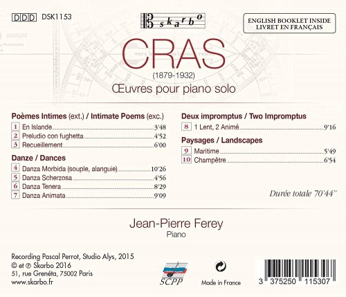 Jean-Pierre Ferey - Cras: Piano Works (2017) [Hi-Res]