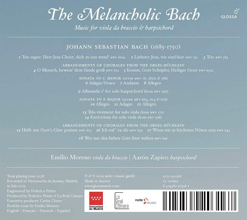Aarón Zapico, Emilio Moreno - The Melancholic Bach: Music for Viola da braccio and Harpsichord (2020) [Hi-Res]