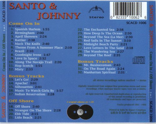 Santo & Johnny - Come On In / Off Shore (2000)