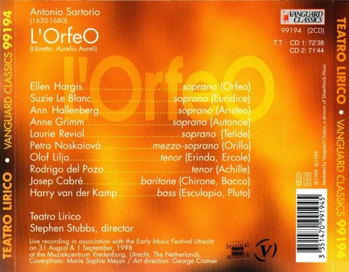 Stephen Stubbs, Teatro Lirico - Sartorio: L'Orfeo (1999)