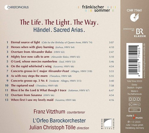 Franz Vitzthum, L'Orfeo Barockorchester, Julian Christoph Tölle - The Life. The Light. The Way. (2020)