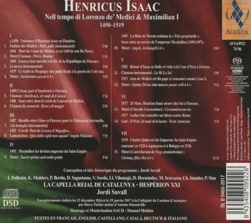 Jordi Savall - Henricus Isaac (2017) [Hi-Res]