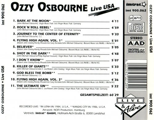 Ozzy Osbourne - Live USA (1986)