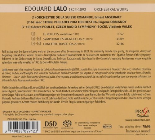 Isaac Stern / Gerard Poulet - Edouard Lalo: Symphony Espagnole; Concerto Russe (2013) [SACD]