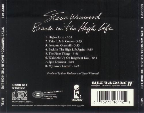 Steve Winwood - Back in the High Life (1986) 320 kbps+CD Rip