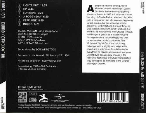 Jackie McLean - Lights Out! (1956) 320 kbps+CD Rip