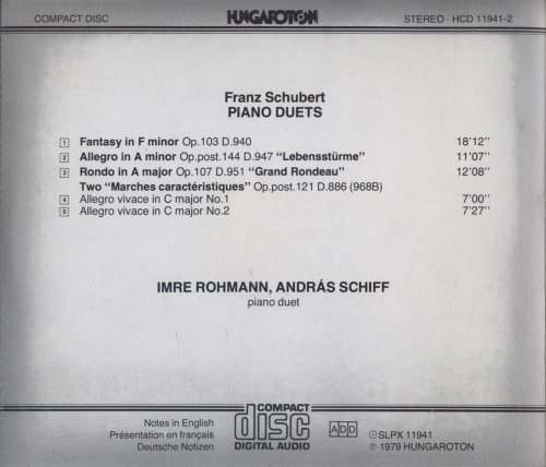 Imre Rohmann, András Schiff - Schubert: Piano Duets (1993)