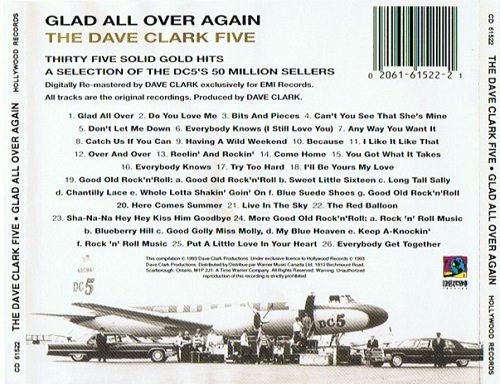The Dave Clark Five ‎– Glad All Over Again (Thirty Five Solid Gold Hits - A Selection Of The DC5's 50 Million Sellers) (Remastered) (1993)