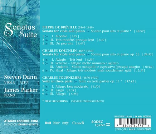 Steven Dann - Breville, Koechlin, Tournemire: Sonatas & Suite (2013) [Hi-Res]