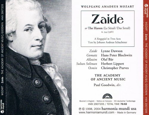 Academy of Ancient Music, Paul Goodwin - Mozart: Zaide (2004)