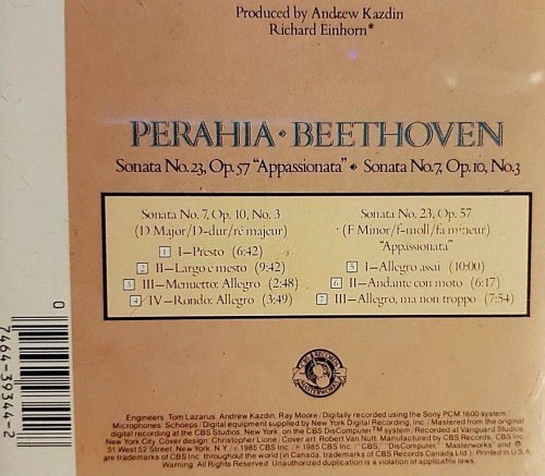 Murray Perahia - Beethoven: Sonata No. 23 'Appassionata' & Sonata No. 7 (1985)