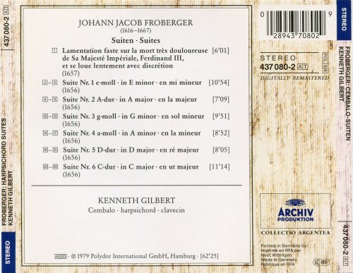 Kenneth Gilbert - Johann Jakob Froberger: Harpsichord Suites (2000)