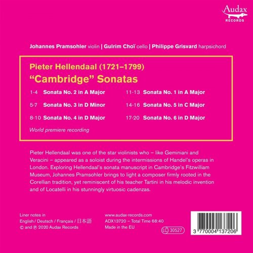 Johannes Pramsohler, Gulrim Choi, Philippe Grisvard - Hellendaal: "Cambridge" Sonatas (2020) [Hi-Res]