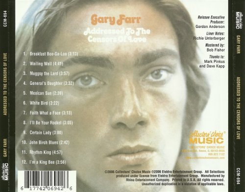 Gary Farr - Addressed To The Censors Of Love (Reissue, Remastered) (1972/2006)