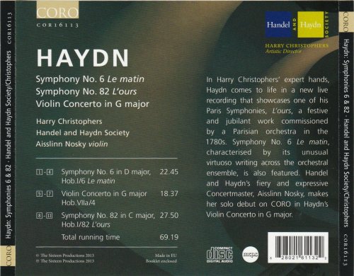 Aisslinn Nosky, Handel and Haydn Society, Harry Christophers - Haydn: Symphonies Nos. 7 & 82 (2013)