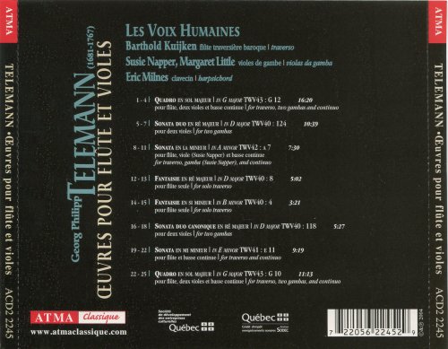 Barthold Kuijken, Les Voix Humaines, Eric Milnes - Telemann: Oeuvres pour Flute et Violes (2004)