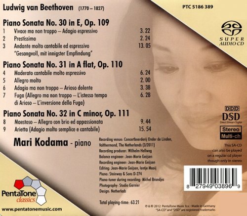 Mari Kodama - Beethoven: Piano Sonatas 30, 31 & 32 (2012) [SACD]