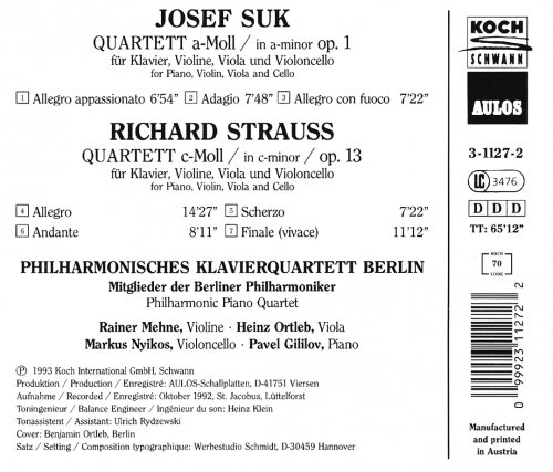 Philharmonisches Klavierquartett Berlin - Josef Suk, R. Strauss: Piano Quartets (1994)