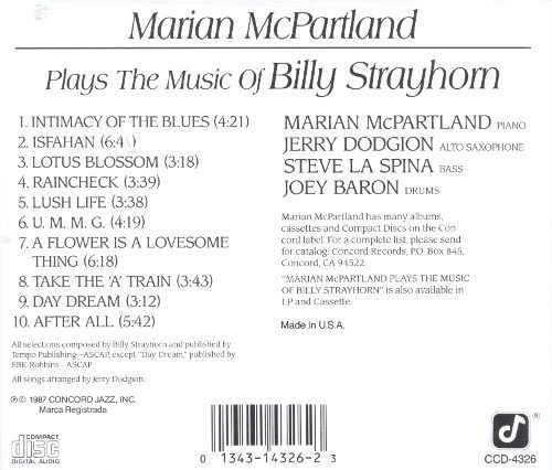 Marian McPartland - Plays The Music Of Billy Strayhorn (1987)