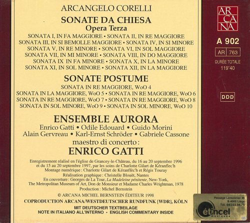 Ensemble Aurora - Corelli: Sonate da Chiesa Opera Terza & Sonate Postume (1999)