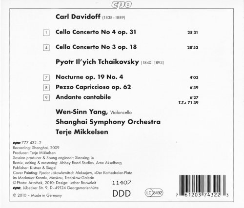 Wen-Sinn Yang - Carl Davidoff: Cello Concertos Nos. 3 & 4 (2010)