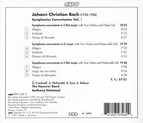 The Hanover Band - J.C. Bach: Symphonies Concertantes, Vol. 1 (1996)