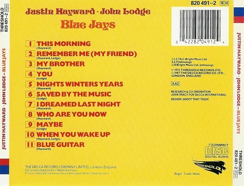 Justin Hayward & John Lodge - Blue Jays (Reissue) (1975/1987)